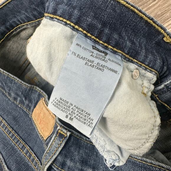 Levis 515 Faded Blue Womens 6 M Gold Studs Flap Pockets Mid Rise Bootcut Jeans - Picture 6 of 13